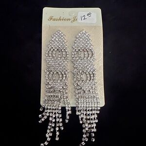 Silver Chandelier Earrings with Cascading Design